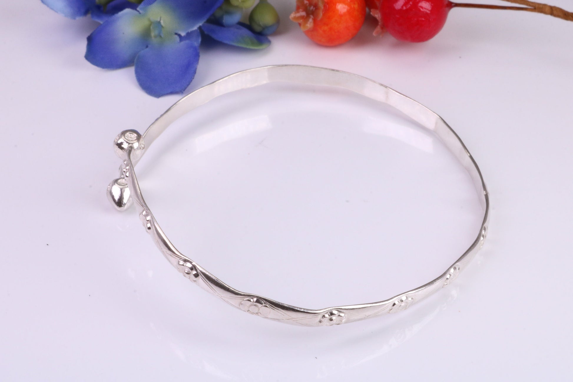 Flexible Open end Solid Silver Bangle