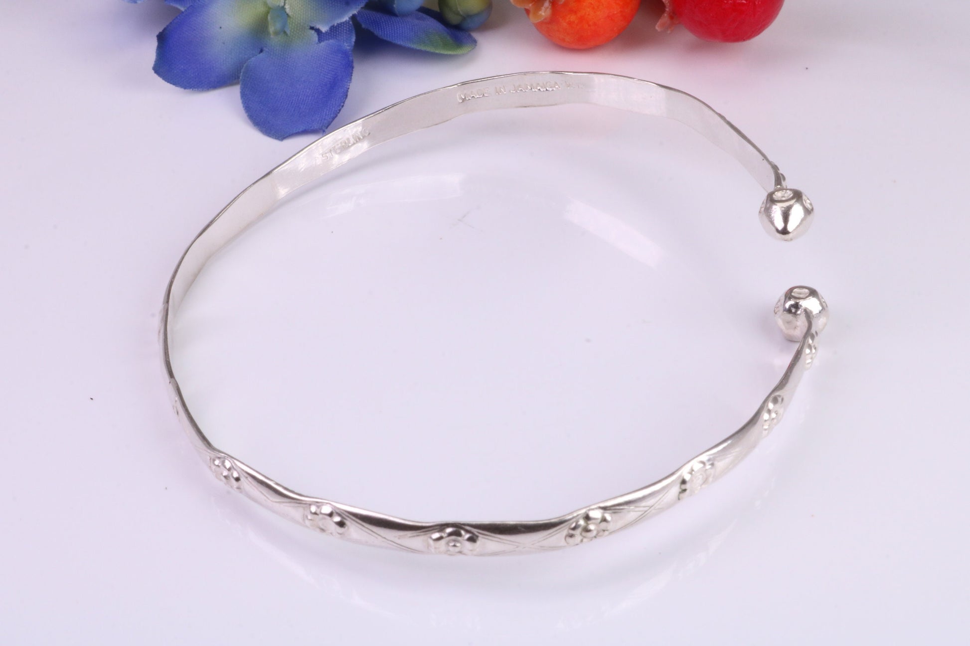 Flexible Open end Solid Silver Bangle