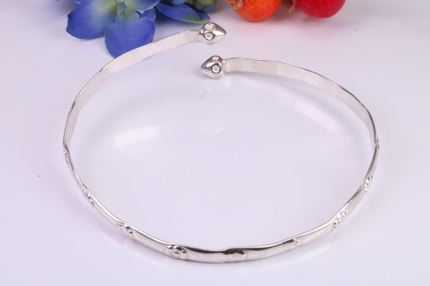 Flexible Open end Solid Silver Bangle