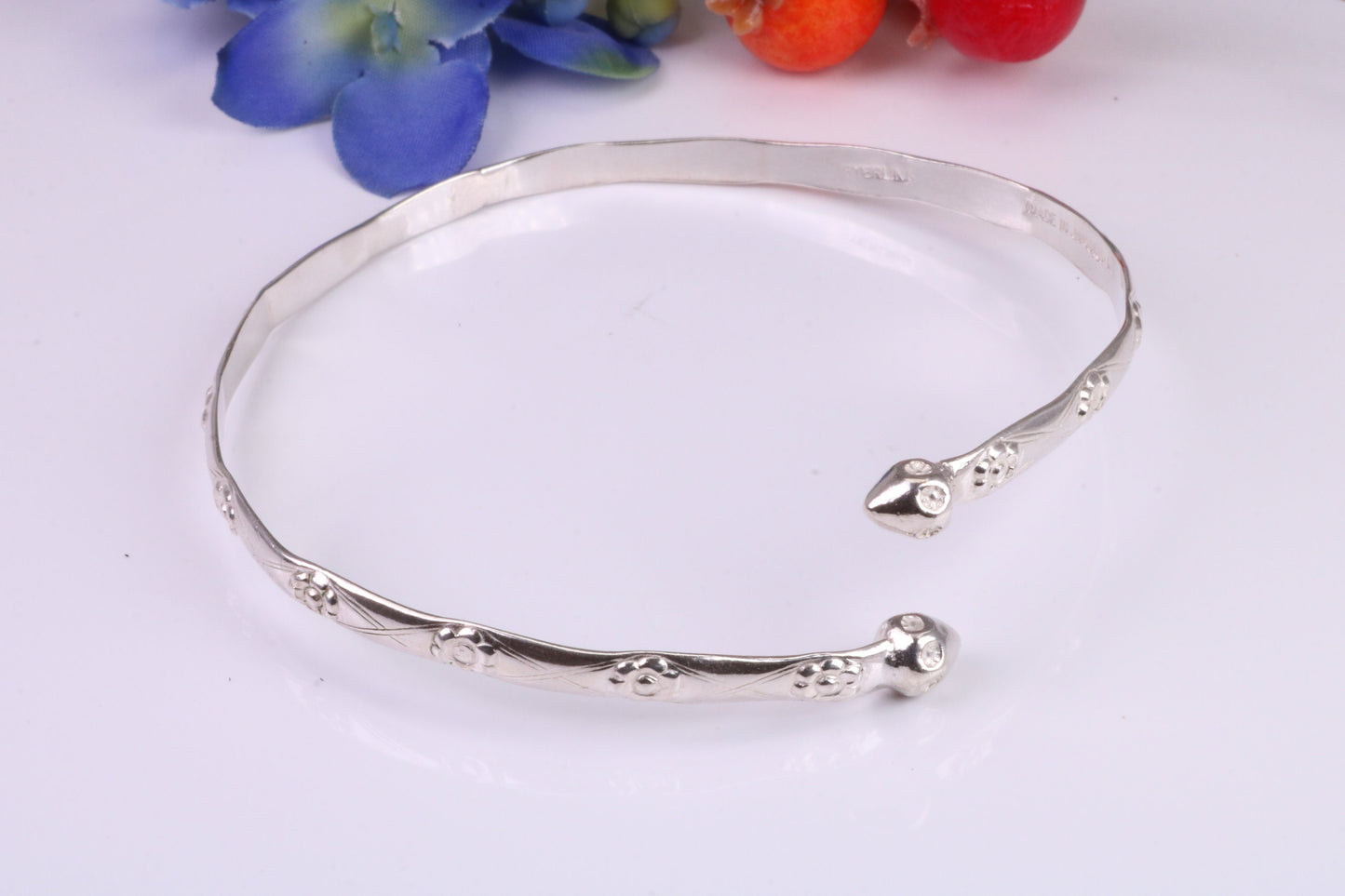 Flexible Open end Solid Silver Bangle