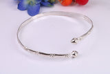 Flexible Open end Solid Silver Bangle