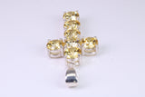 Large and Chunky Sterling Silver Stone set Cross.
