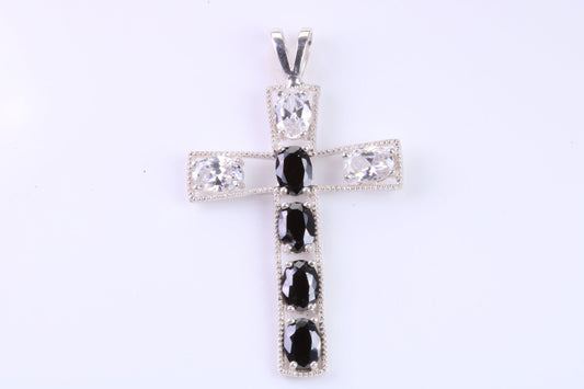 Sterling Silver C Z set Cross Necklace