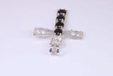 Sterling Silver C Z set Cross Necklace