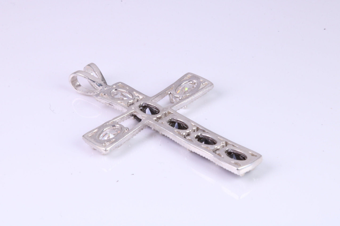 Sterling Silver C Z set Cross Necklace