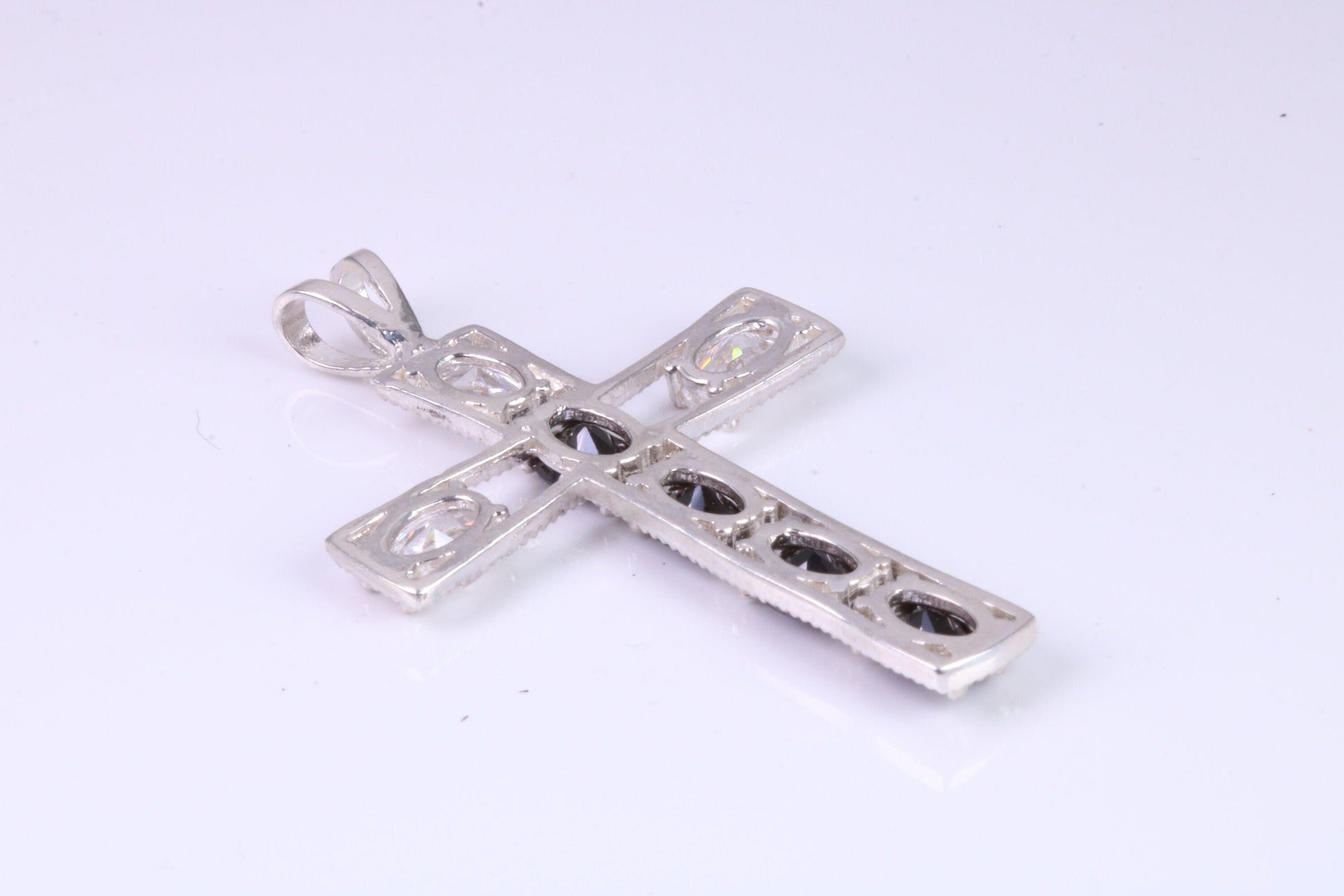 Sterling Silver C Z set Cross Necklace