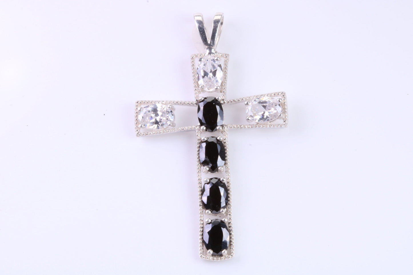 Sterling Silver C Z set Cross Necklace
