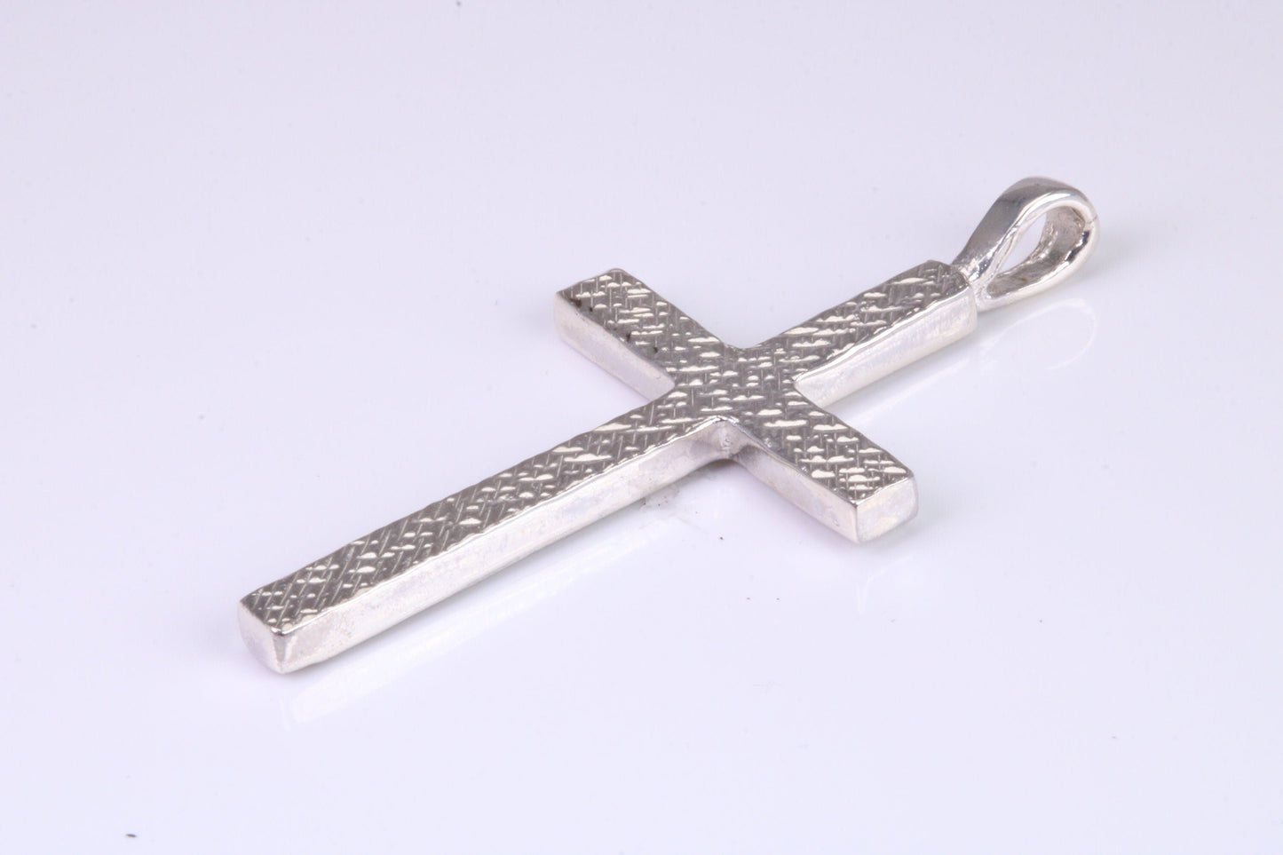 Large Solid and Chunky Sterling Silver Cross Necklace