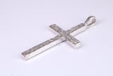 Large Solid and Chunky Sterling Silver Cross Necklace