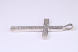 Large Solid and Chunky Sterling Silver Cross Necklace