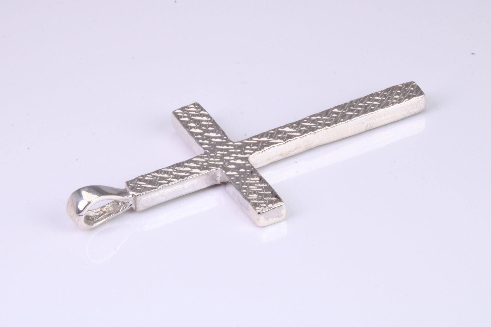 Large Solid and Chunky Sterling Silver Cross Necklace