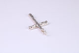Small Bark Effect Sterling Silver Cross Necklace