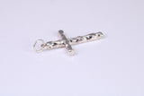 Small Bark Effect Sterling Silver Cross Necklace
