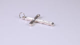 Small Bark Effect Sterling Silver Cross Necklace