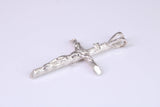 Small Silver Crucifix with Bark Effect Finish