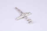Small Silver Crucifix with Bark Effect Finish