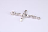 Small Silver Crucifix with Bark Effect Finish