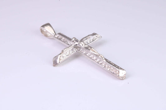 Large Silver Crucifix Necklace