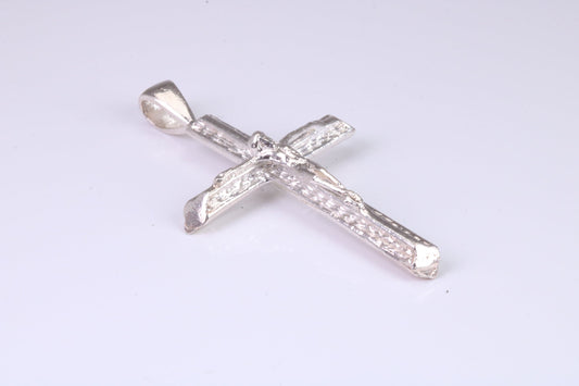 Large Silver Crucifix Necklace