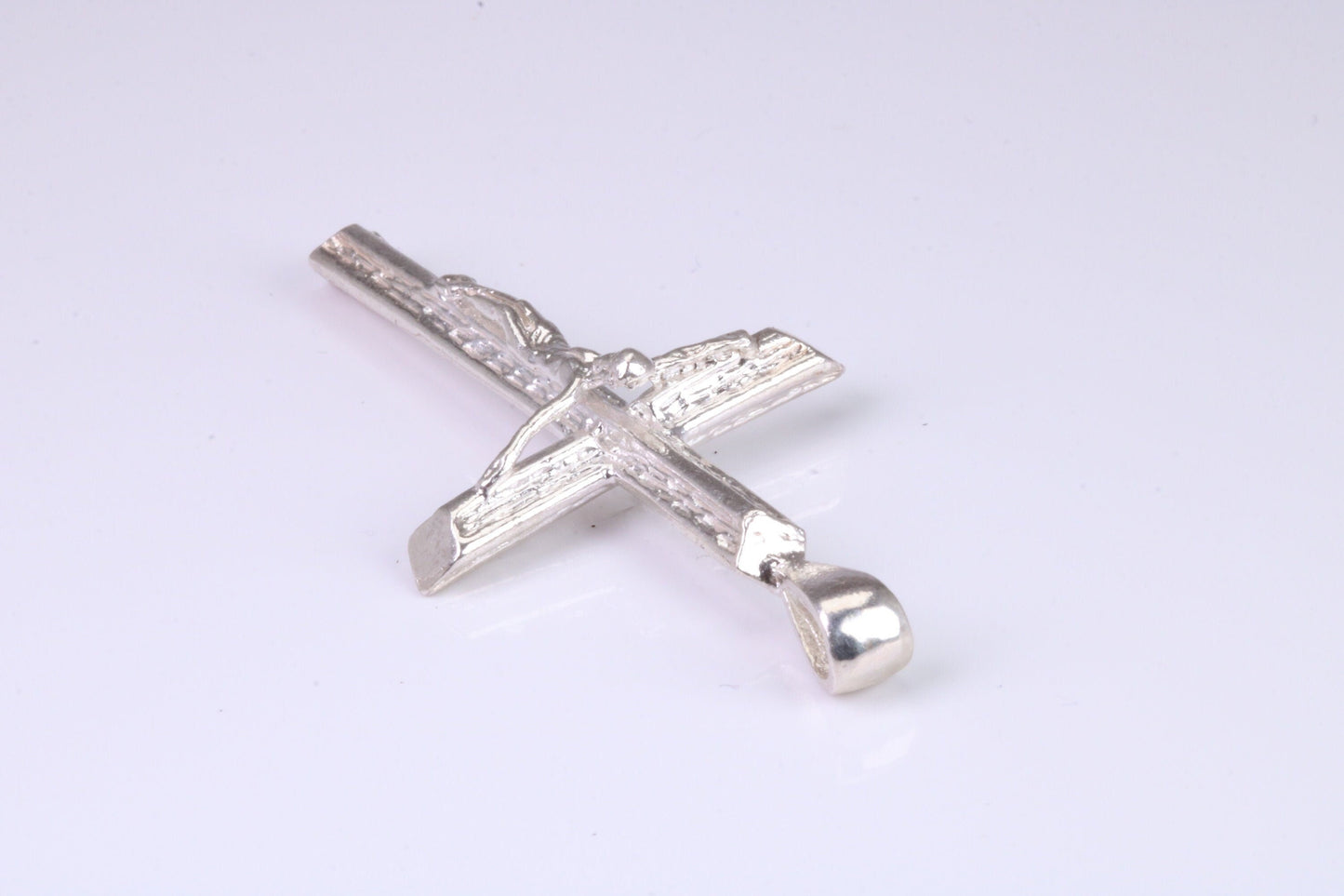 Large Silver Crucifix Necklace