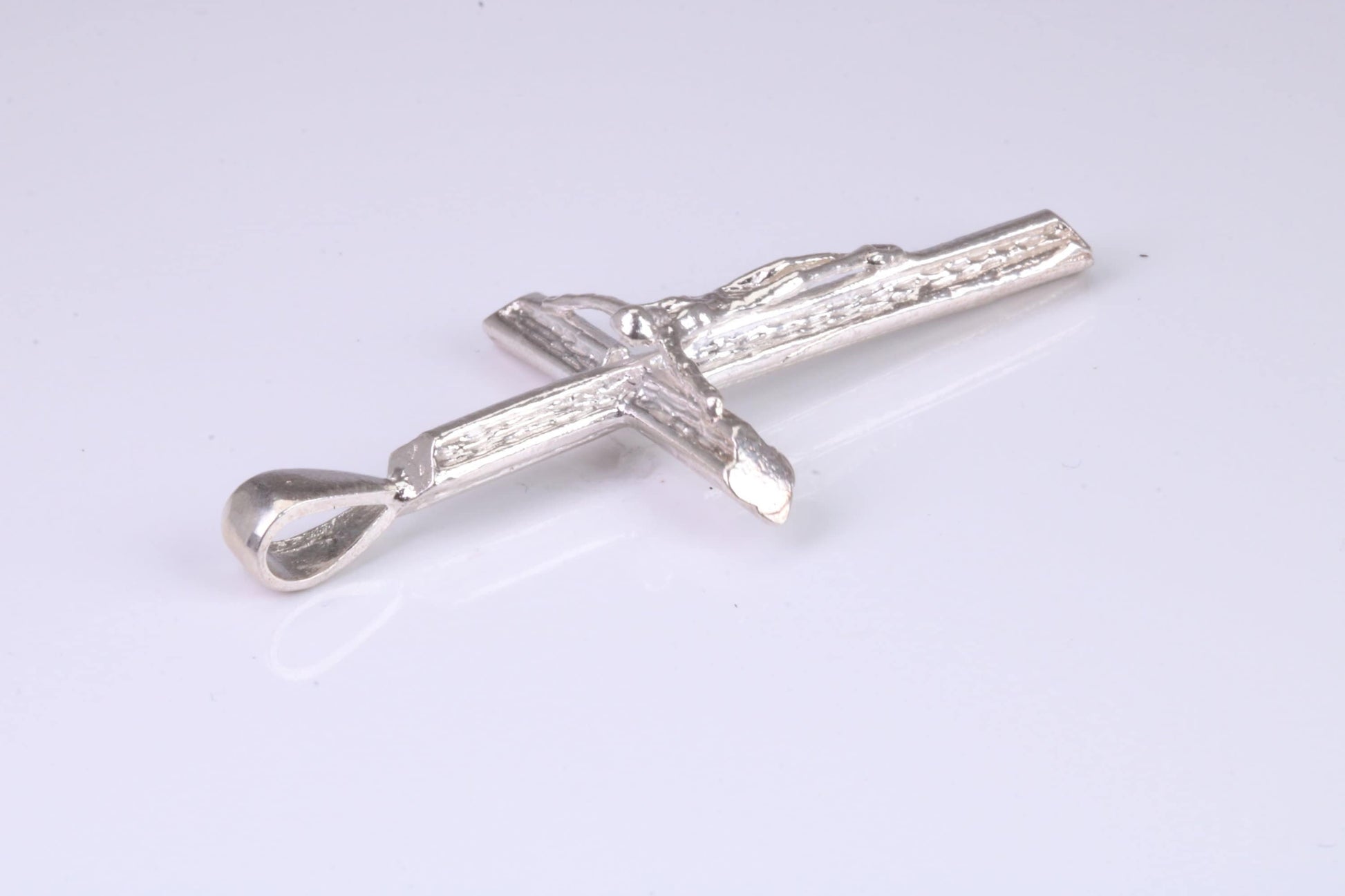 Large Silver Crucifix Necklace