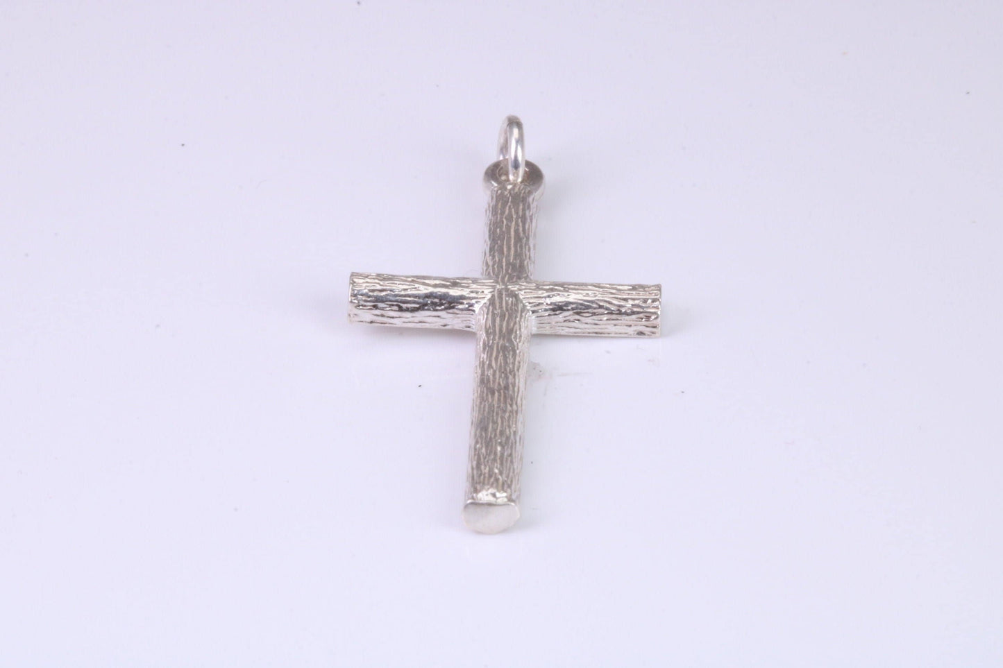 Sterling Silver Large Bark effect Cross