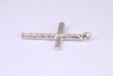 Sterling Silver Large Bark effect Cross