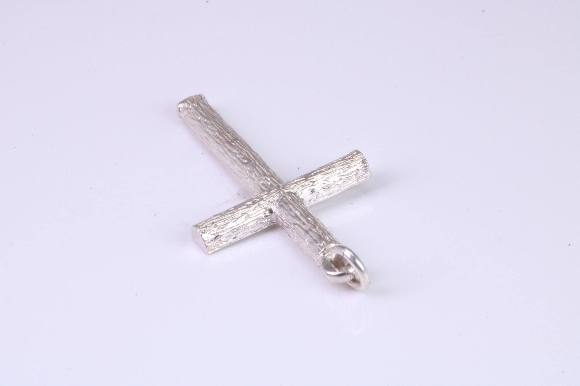 Sterling Silver Large Bark effect Cross