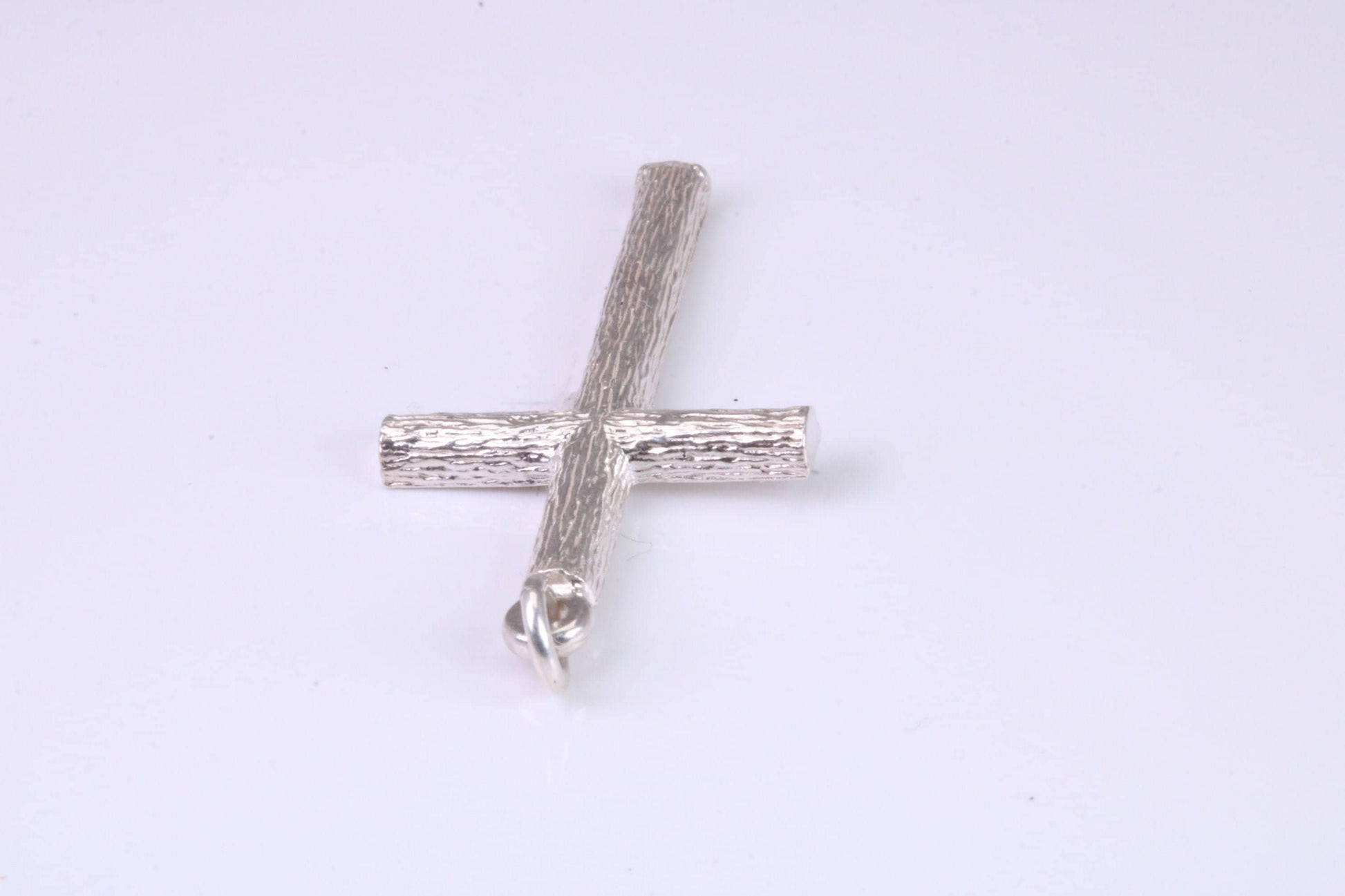 Sterling Silver Large Bark effect Cross