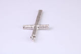 Sterling Silver Large Bark effect Cross