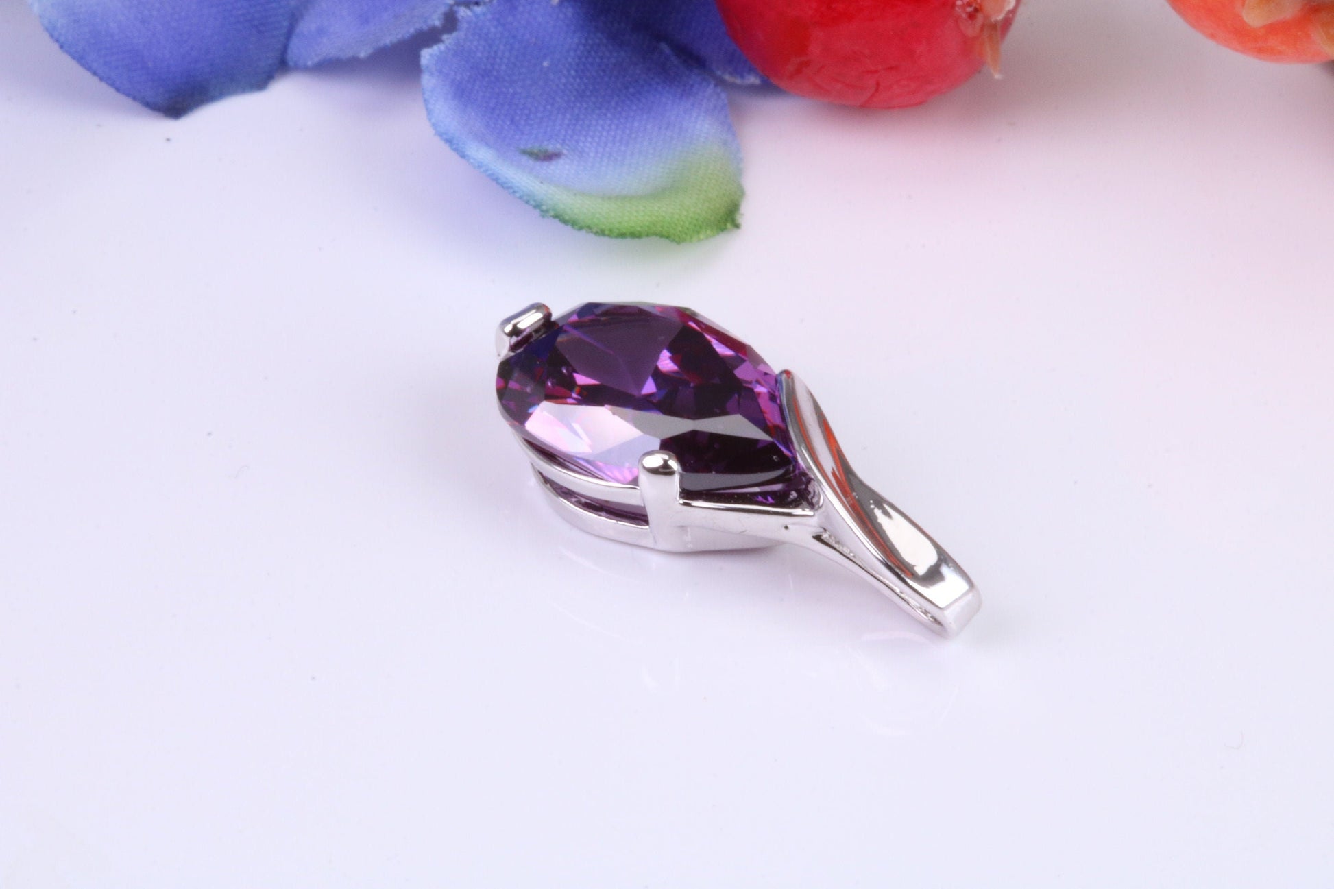Sterling Silver Dressy Real Amethyst set Necklace