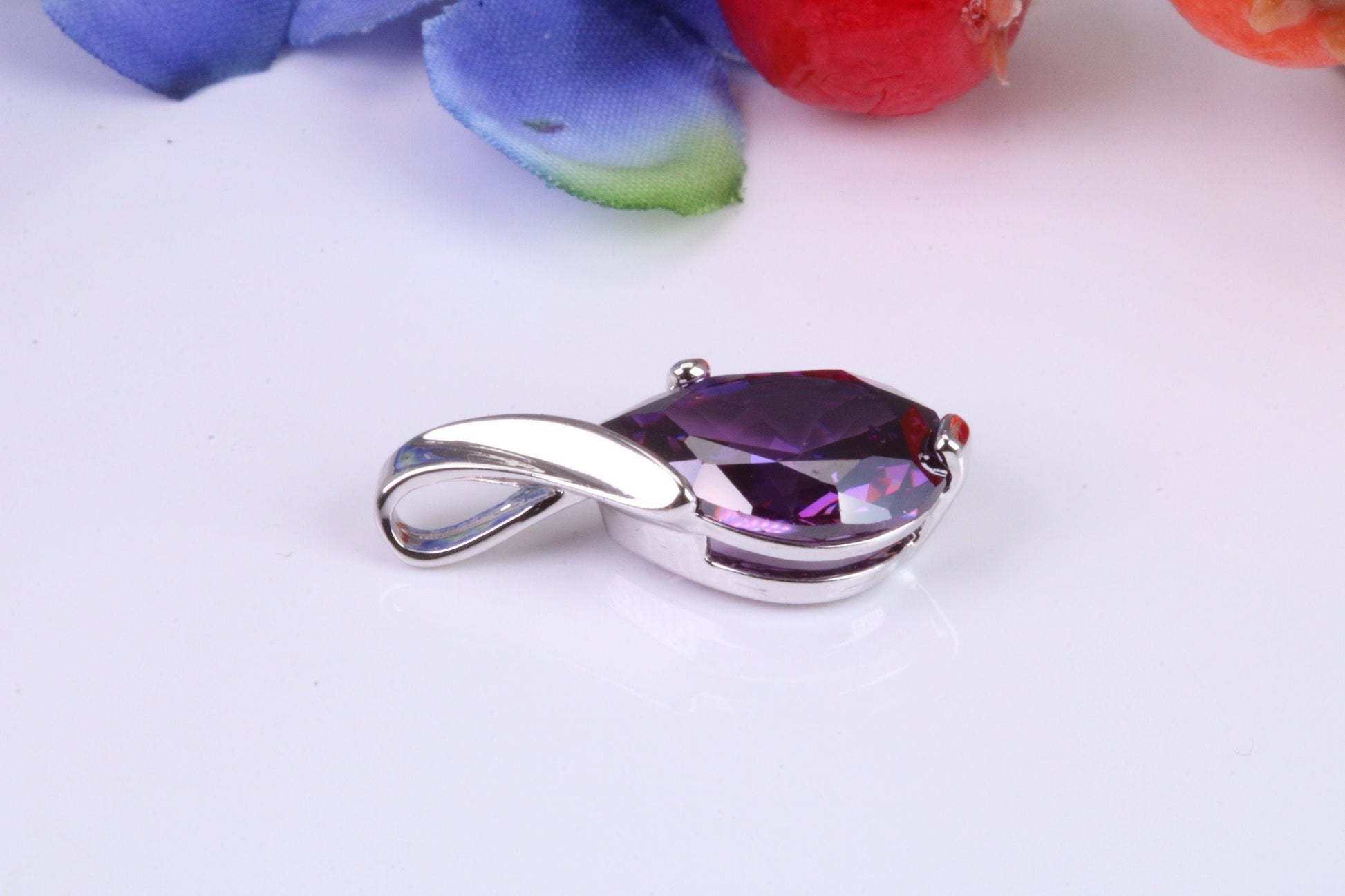 Sterling Silver Dressy Real Amethyst set Necklace