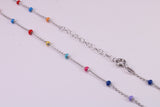 Rainbow Necklace, made from solid Sterling Silver, Length Adjustable Chain