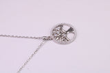 Tree of Life Cubic Zirconia set Necklace, made from solid Sterling Silver, Length Adjustable Chain