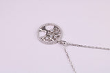Tree of Life Cubic Zirconia set Necklace, made from solid Sterling Silver, Length Adjustable Chain