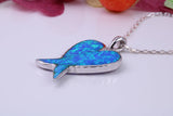 Angel Wings Blue Opal set Necklace, made from solid Sterling Silver