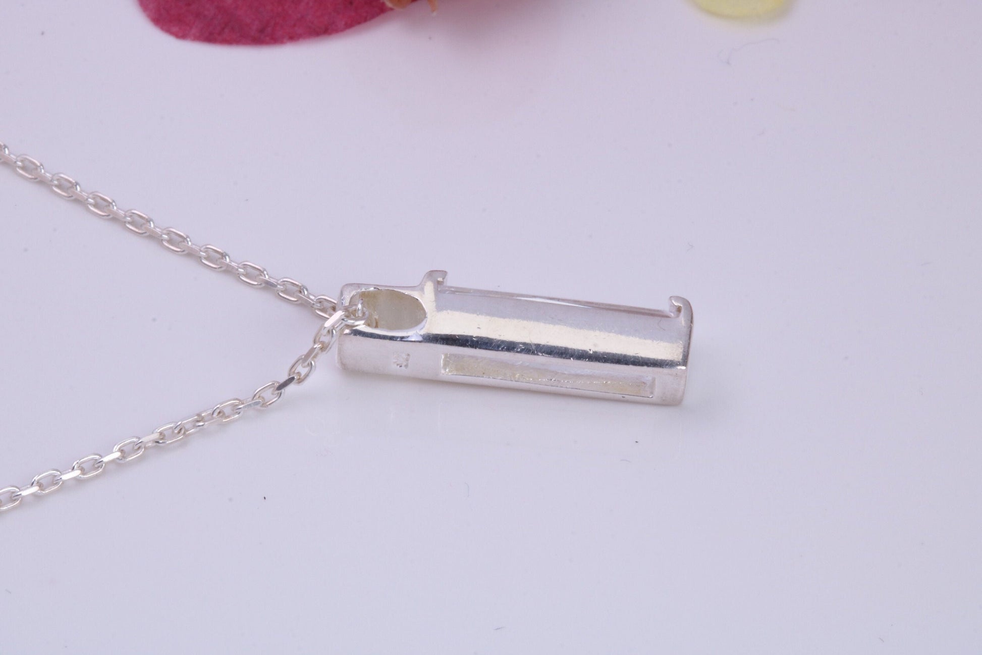 20 mm Long Baguette cut Cubic Zirconia set Necklace, Made from Solid Sterling Silver