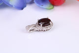 Sterling Silver Garnet and C Z set Pendant