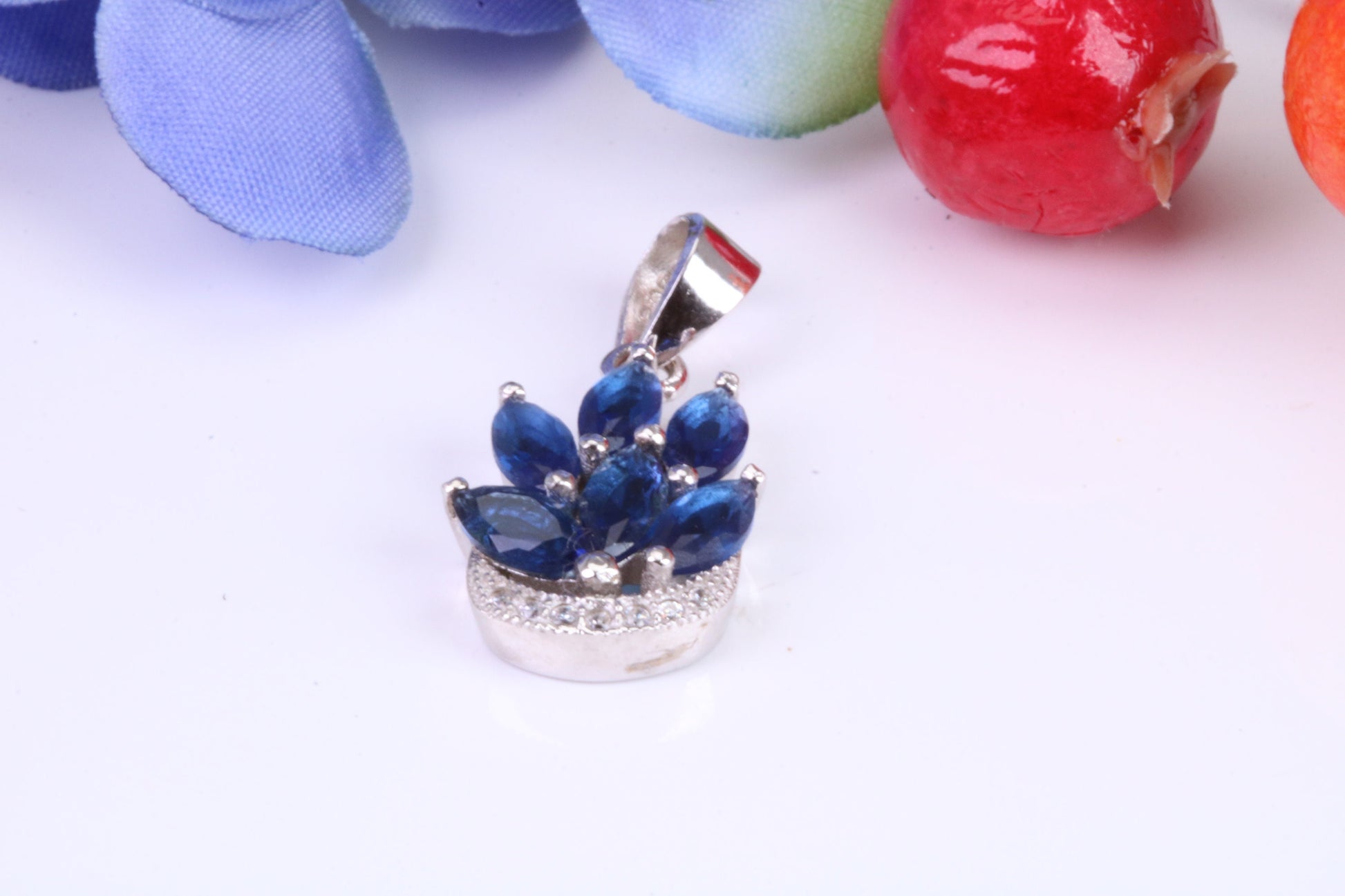 Sterling Silver Dressy C Z set Pendant