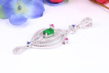 Large Dressy Sterling Silver C Z set Pendant