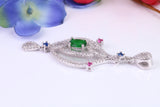 Large Dressy Sterling Silver C Z set Pendant