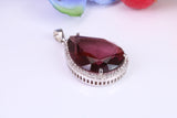 Real Amethyst set Large Sterling Silver Dressy Pendant