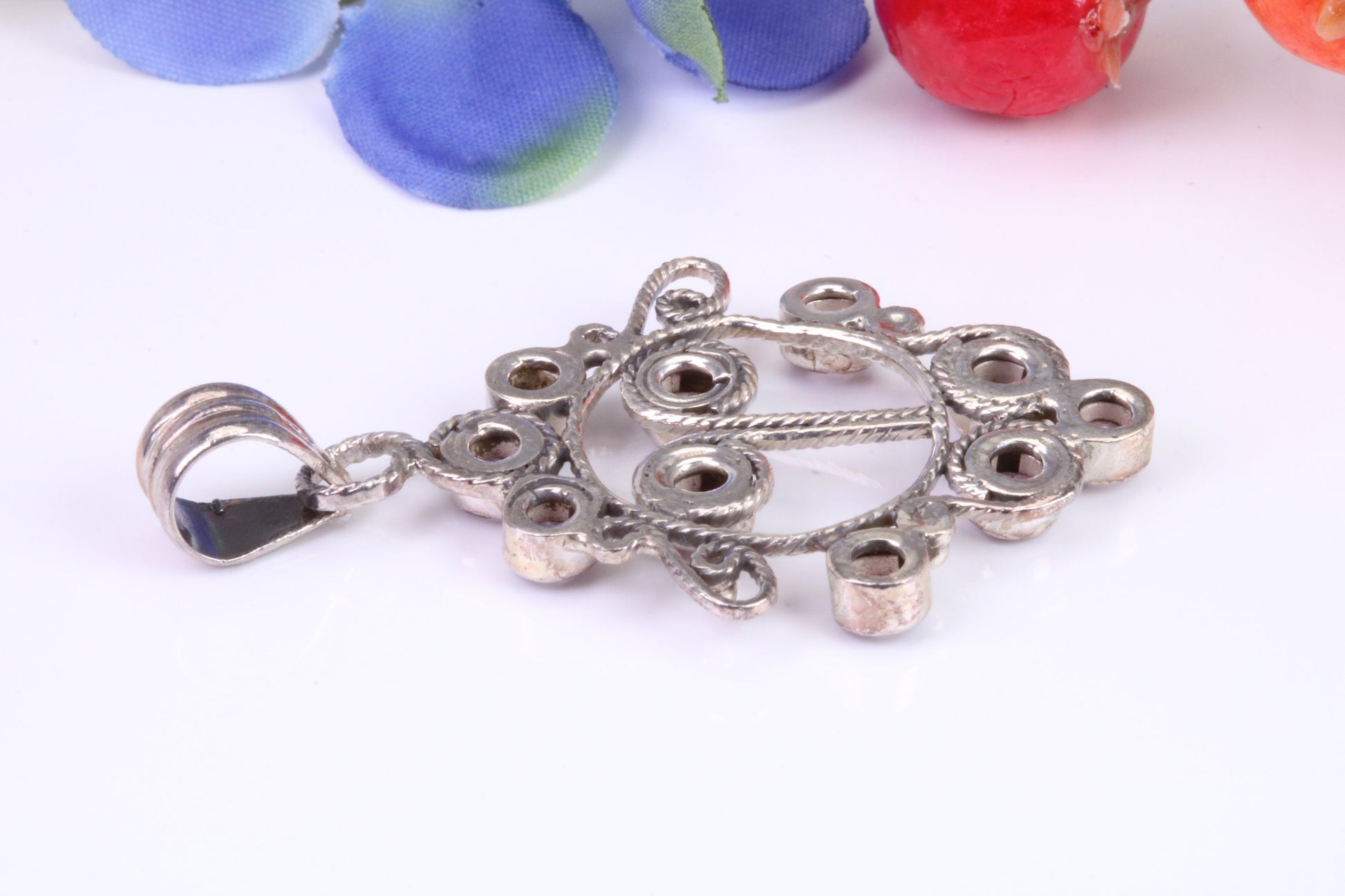 Real Amethyst set Sterling Silver Pendant