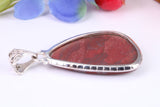 Large Red Jasper set Pendant set in Sterling Silver