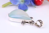 Very large Green Agate Pendant set in Sterling Silver