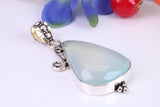 Very large Green Agate Pendant set in Sterling Silver