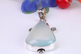 Very large Green Agate Pendant set in Sterling Silver