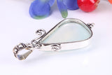 Very large Green Agate Pendant set in Sterling Silver