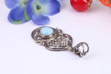 Blue Agate Pendant set in Sterling Silver