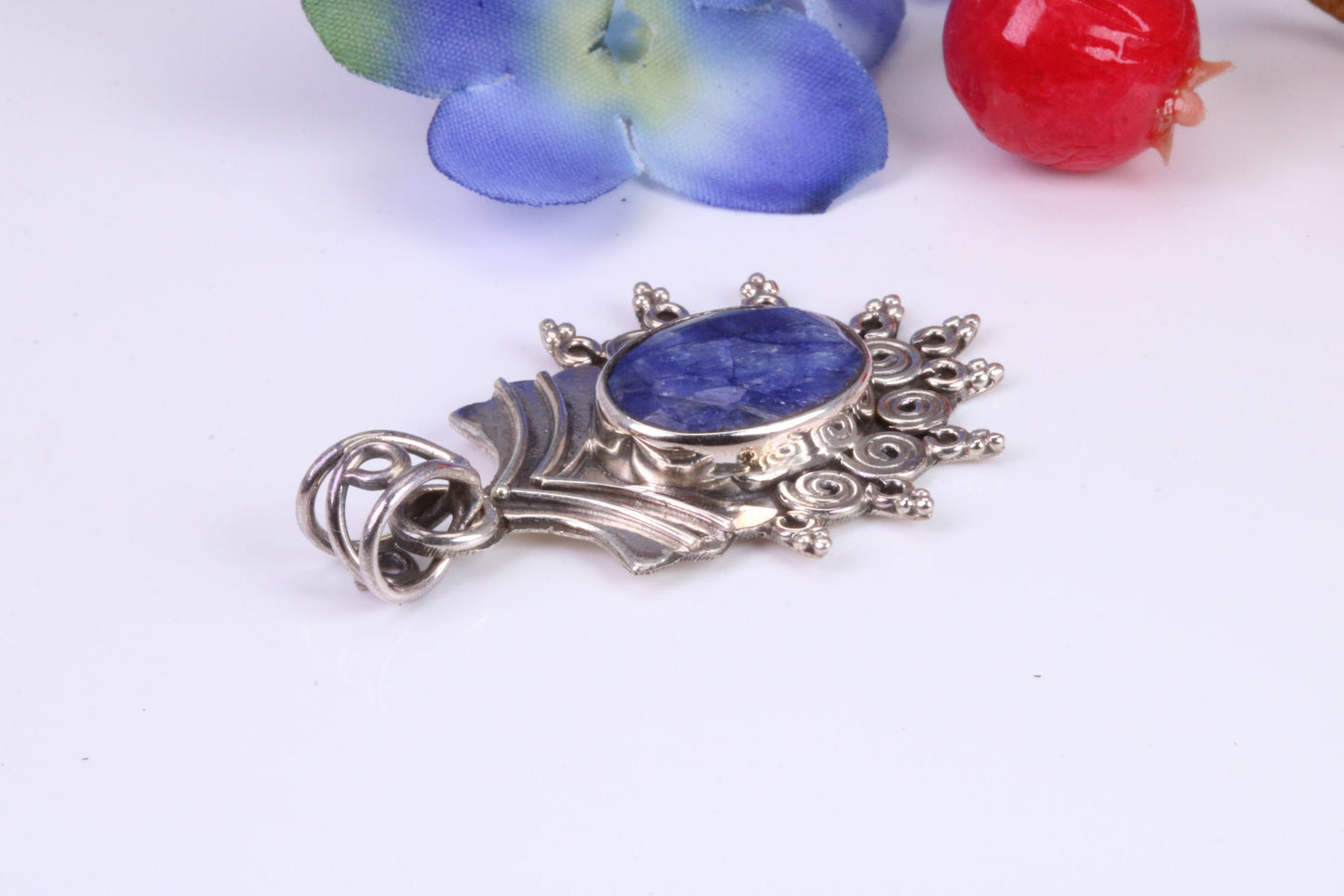 Sterling Silver real Amethyst set Pendant